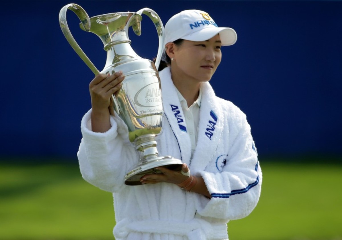 Mirim Lee beams Sunday at the ANA Inspiration after winning her 1st major championship and her 4th title on the LPGA. 
