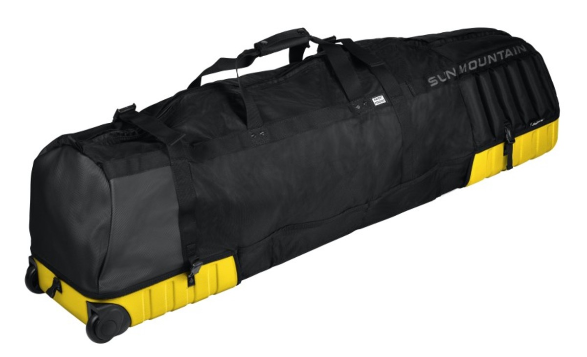 Sun Mountain's Kube looks like an ordinary golf bag travel cover until folder up for efficient storage.