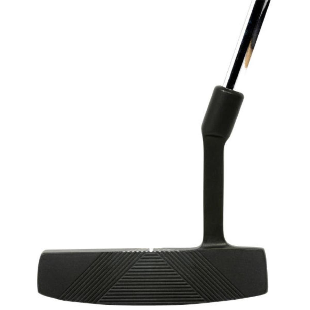 Angled grooves help the Pyramid Putter correct mis-hit putts.