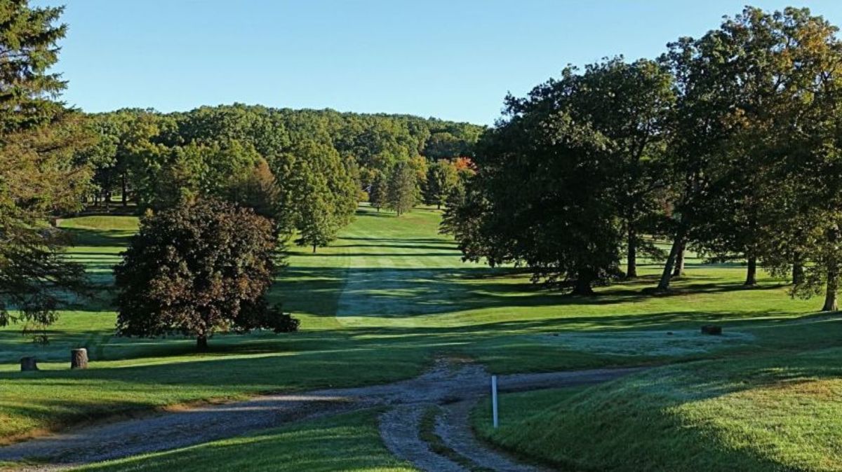 The third hole on this nine-hole course also doubles as the 12th hole in Foxburg Country Club's 18-hole routing. The par-4 hole plays both 374 and 390 yards.