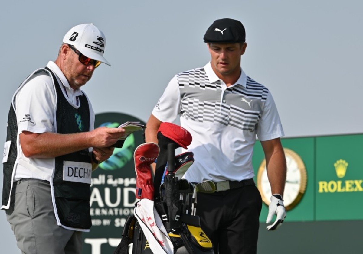 Tim Tucker (left), who caddies for Bryson DeChambeau on the PGA Tour, is a former Bandon Dunes looper. 