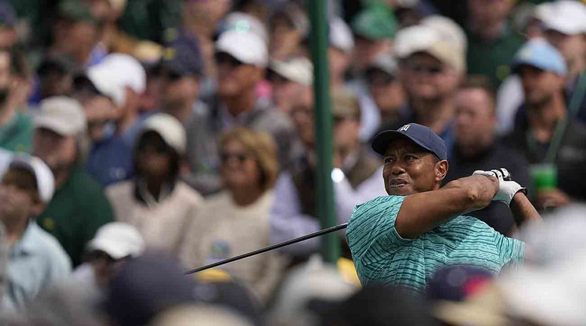 Tiger Woods is pictured at the 2022 Masters.