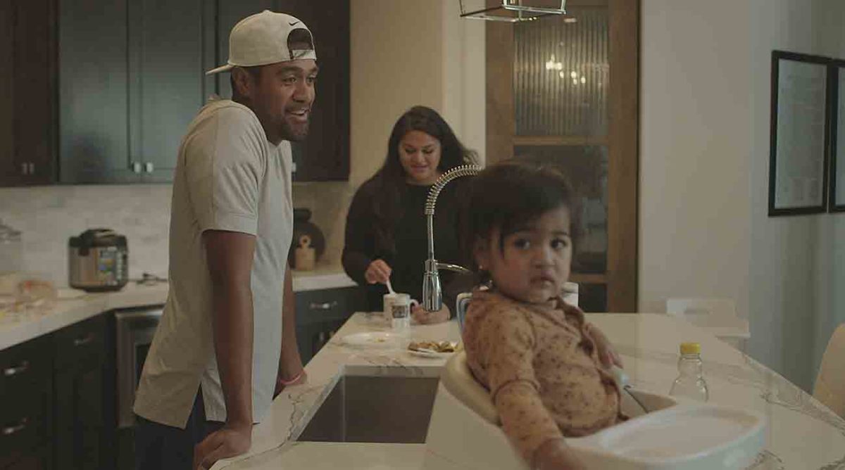 Tony Finau is pictured at home with his family in Netflix's documentary series "Full Swing."