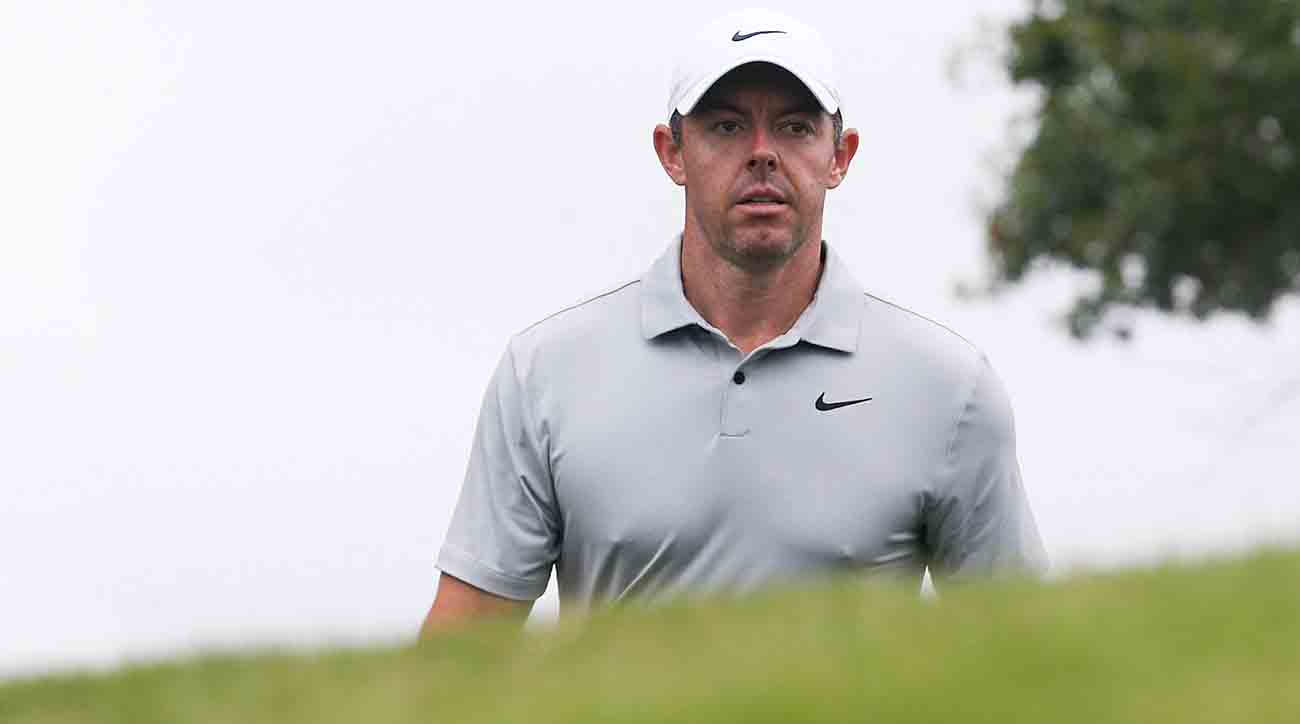 Rory McIlroy is pictured at the 2023 FedEx St. Jude Championship at TPC Southwind in Memphis, Tenn.