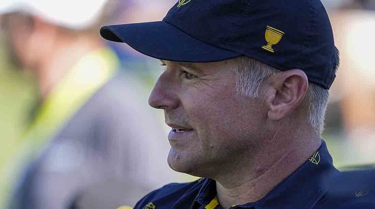 International team captain Trevor Immelman watches play on Day 2 of the 2022 Presidents Cup.