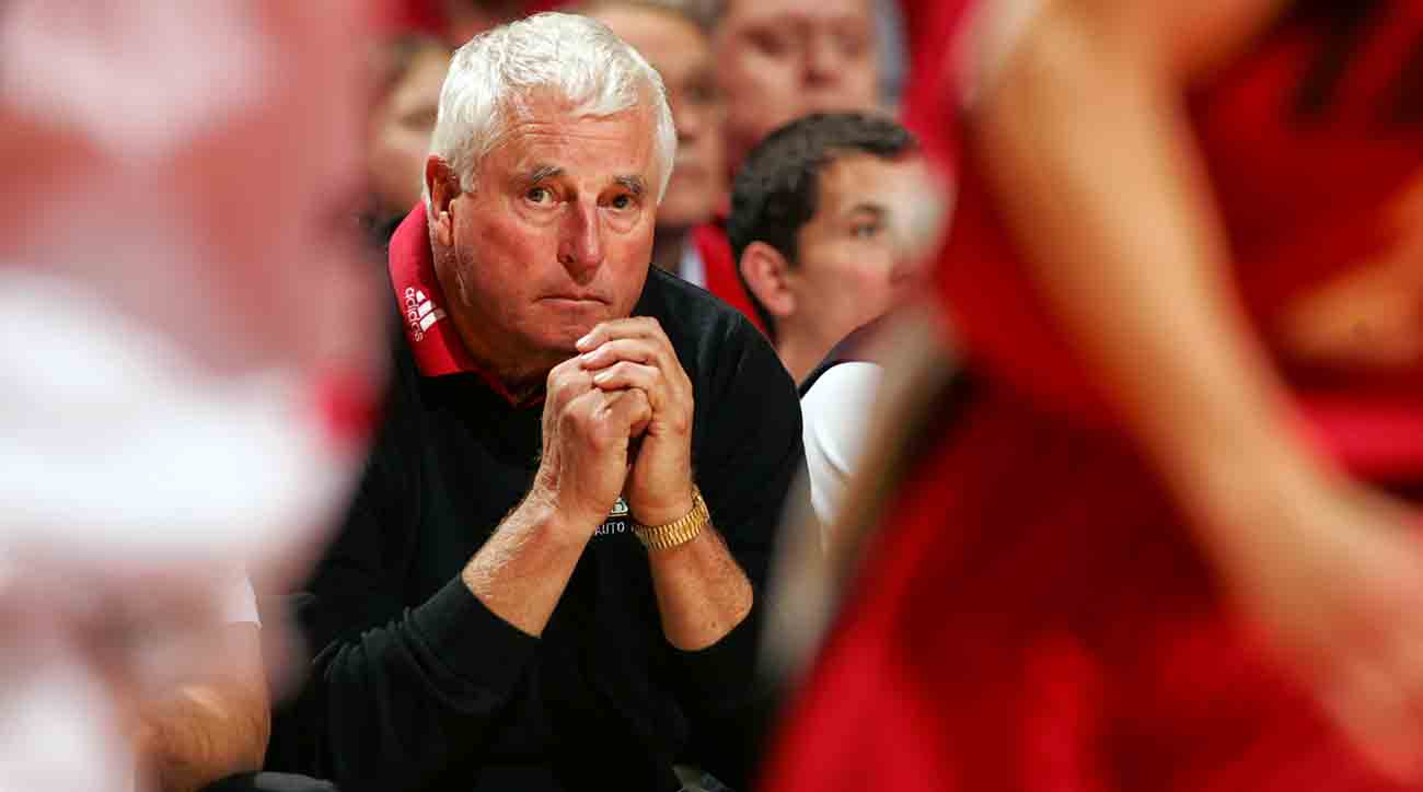 Bob Knight is pictured in a 2006 game while coaching Texas Tech.