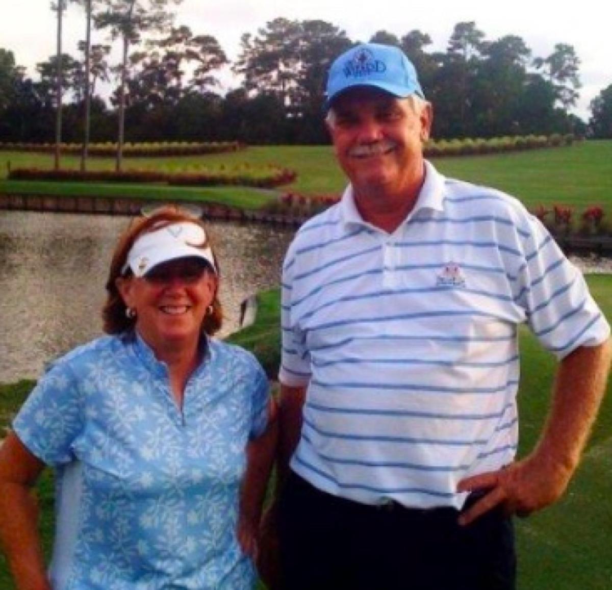 Ginny and Jim Kavanagh, retirees from St. Augustine, Fla., laud the virtues of volunteering at golf tournaments.