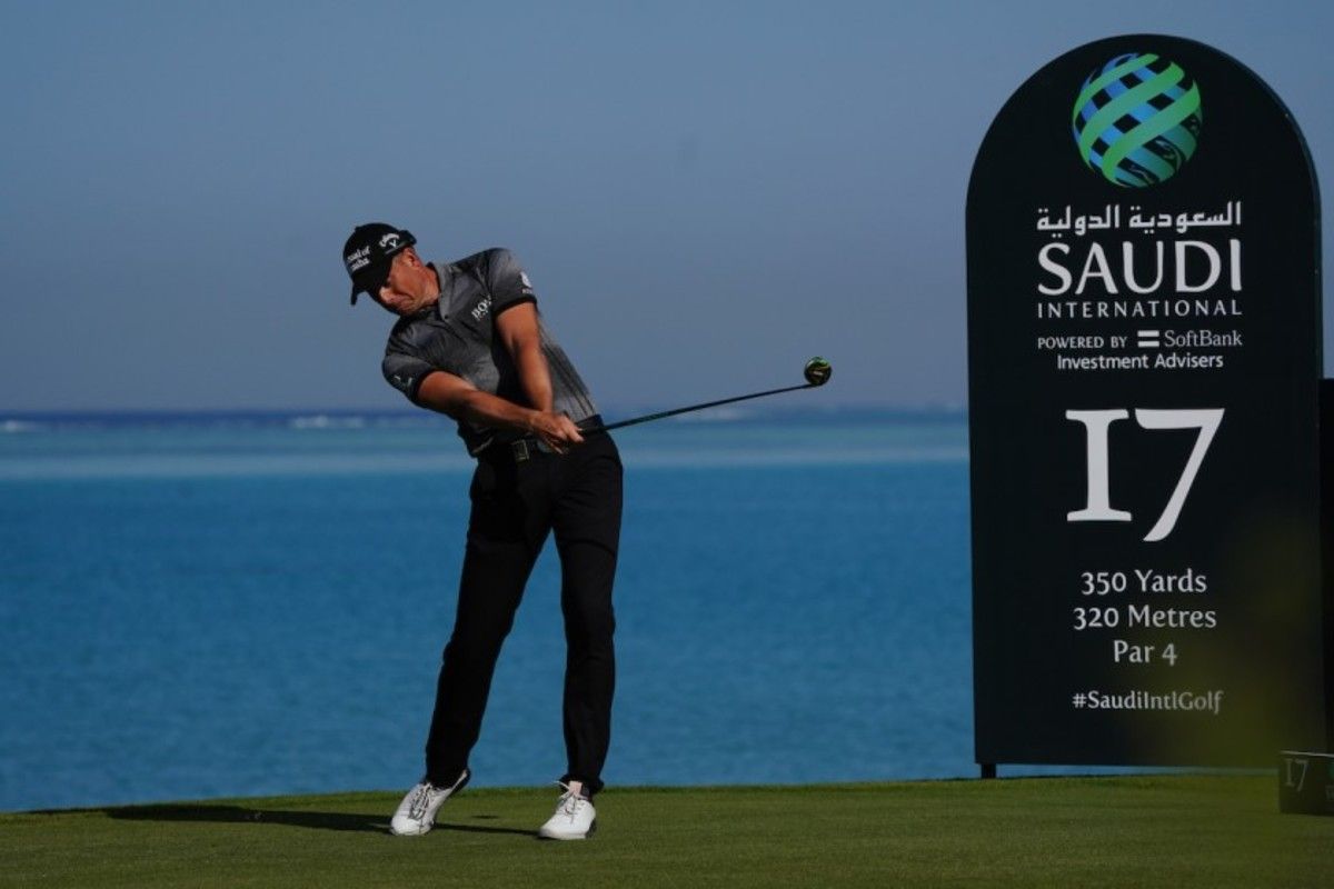 Henrik Stenson tees off on the 17th hole Thursday during the 1st round of the Saudi International.