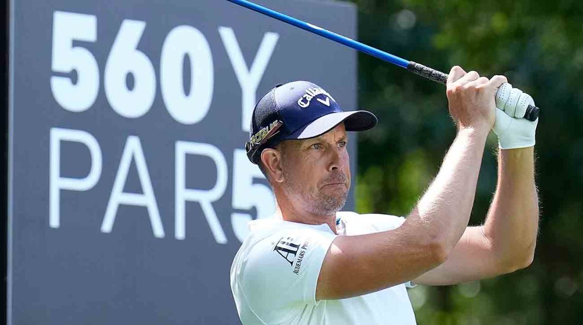 Henrik Stenson is pictured at the 2022 LIV Golf Bedminster event.