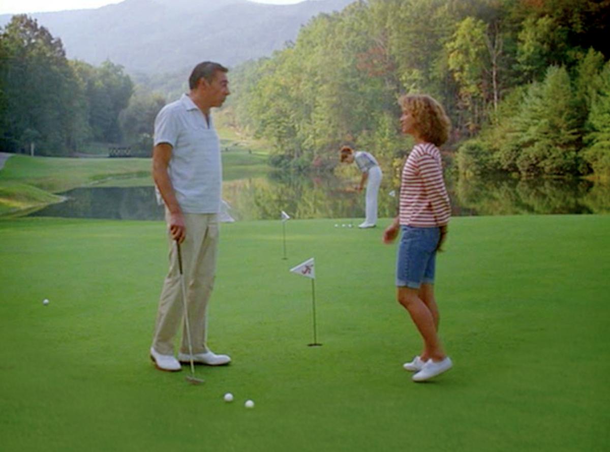 Bald Mountain's par-3 16th green served as a putting green in the movie Dirty Dancing, which starred Jennifer Grey, right, and Jerry Orbach.