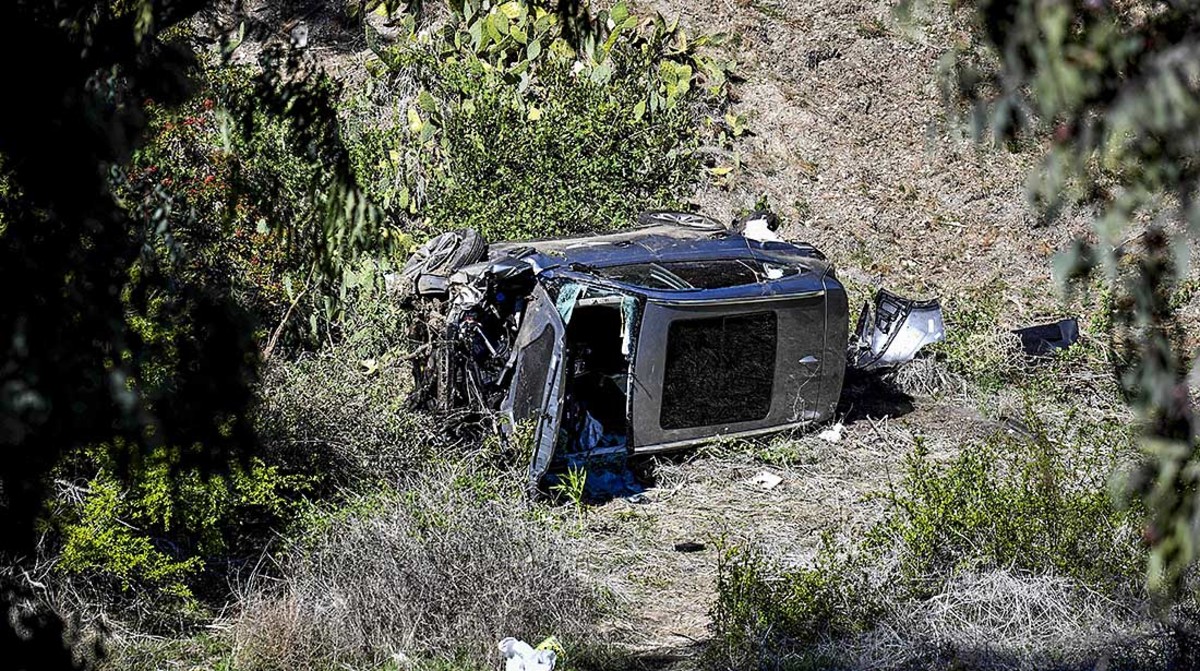The scene of Tiger Woods' accident.