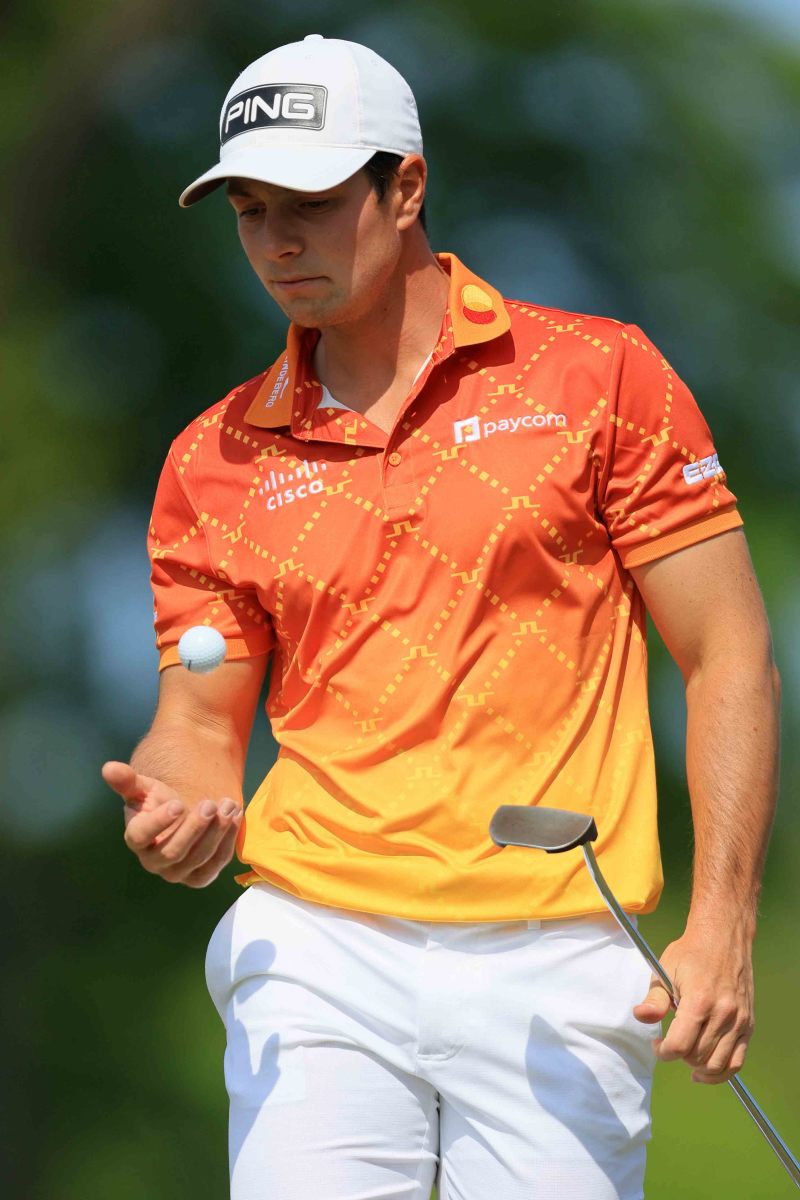 Viktor Hovland is pictured in the first round of the 2023 PGA Championship.