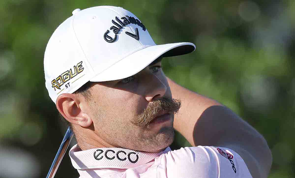Erik van Rooyen hits his drive on the first hole during the second round of the 2023 Arnold Palmer Invitational.