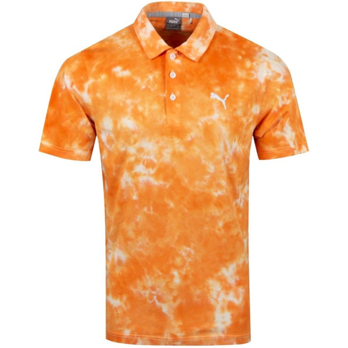 Puma Golf's Haight polo shirt in vibrant orange.