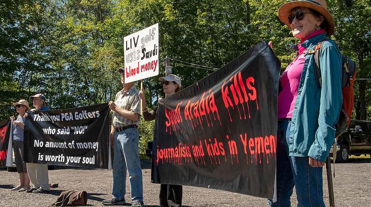 LIV Golf protest