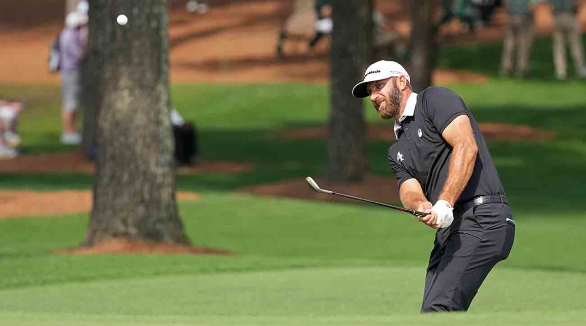 Dustin Johnson is pictured at the 2023 Masters.
