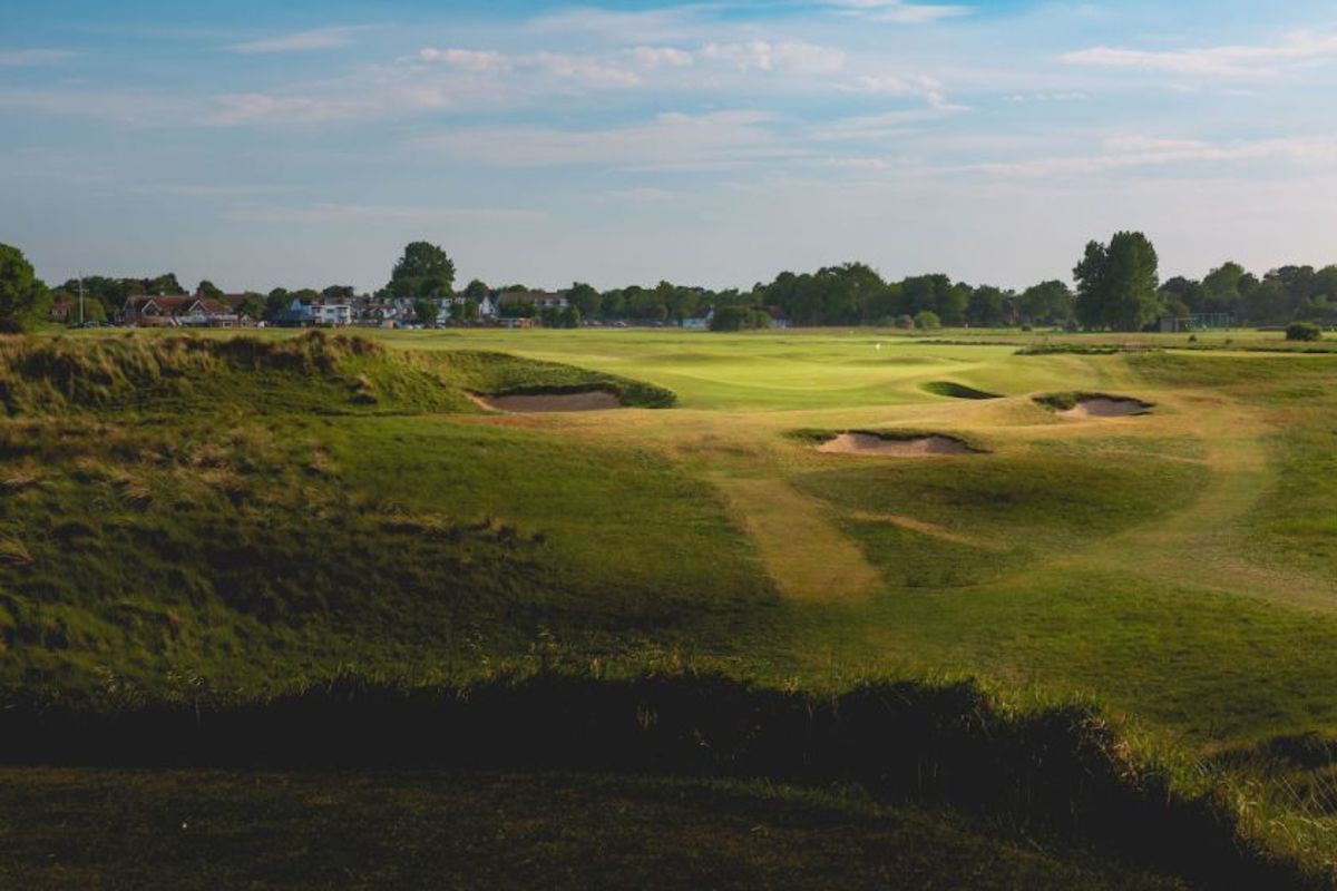 The 17th hole at Littlestone Golf Club, which in any year other than 2020 would be the site of the 72 Club’s annual golf marathon on the southeast coast of England. 