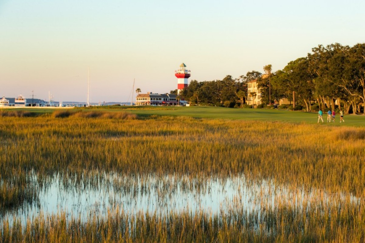 The 18th hole at Harbour Town Golf Links in Hilton Head Island, S.C., site of this week’s RBC Heritage event on the PGA Tour 