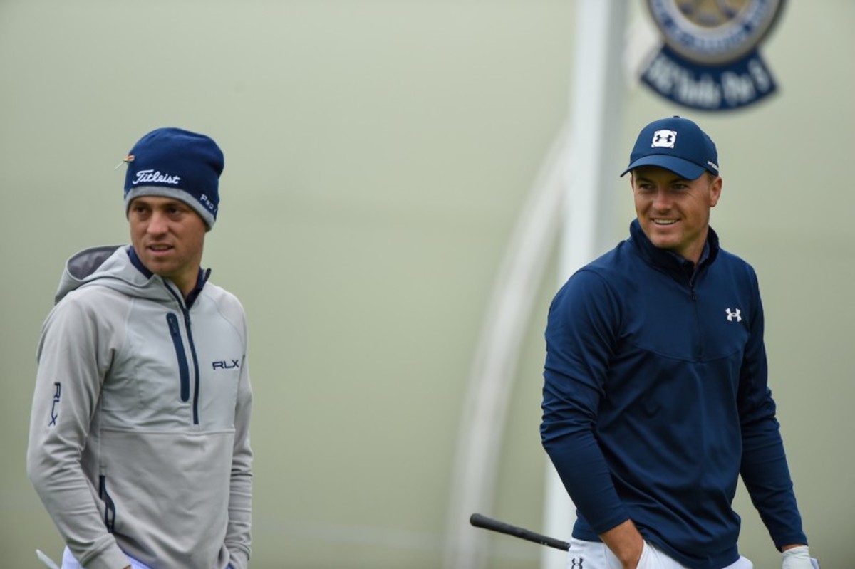 Americans Justin Thomas (left) and Jordan Spieth enter this week's PGA Championship from different directions. Thomas, the 2017 PGA champion, won last week's WGC FedEx St. Jude Invitational in Memphis, Tenn. Spieth, a 3-time major champion, hasn't won anything since he hoisted the Claret Jug at the 2017 British Open.