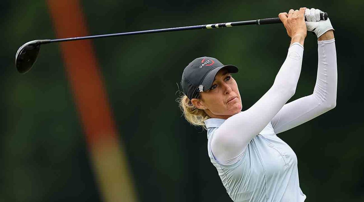 Jaye Marie Green watches a shot at the 2022 KPMG Women's PGA Championship.