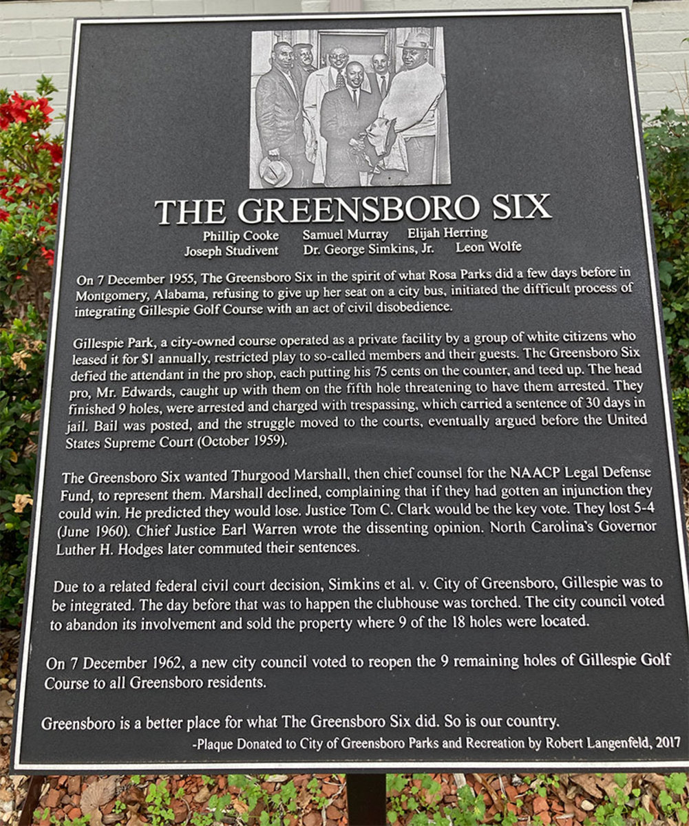The Greensboro Six plaque.
