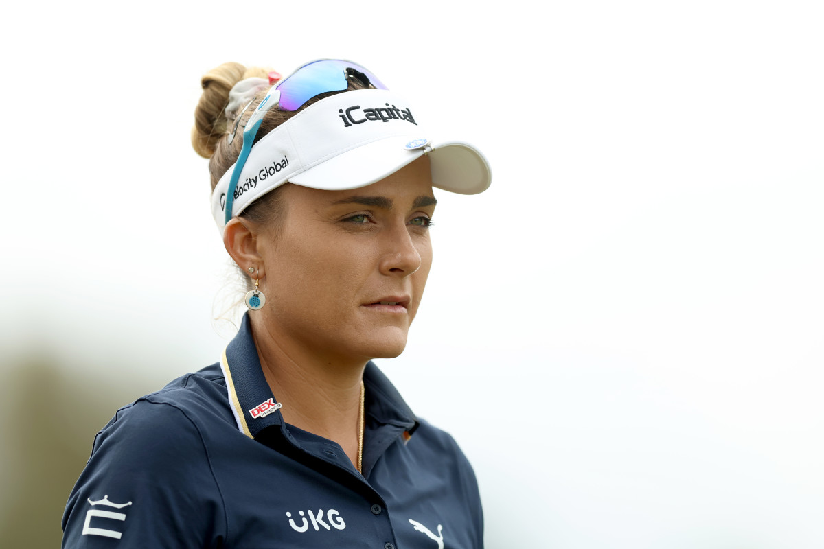 Lexi Thompson of the United States looks on during Day Two of the AIG Women's Open at Walton Heath Golf Club on August 11, 2023 in Tadworth, England.