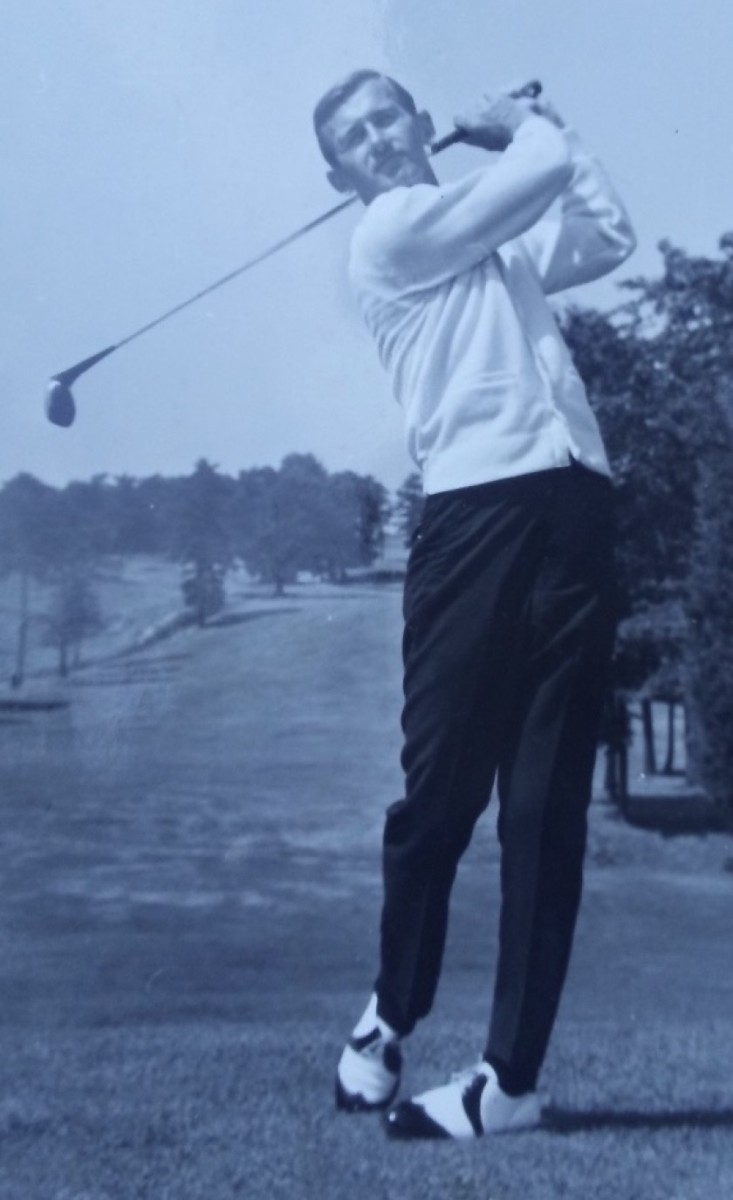 A lean and young Vince Yanovitch shows off a swing that earned him some professional wins at the local and regional levels.