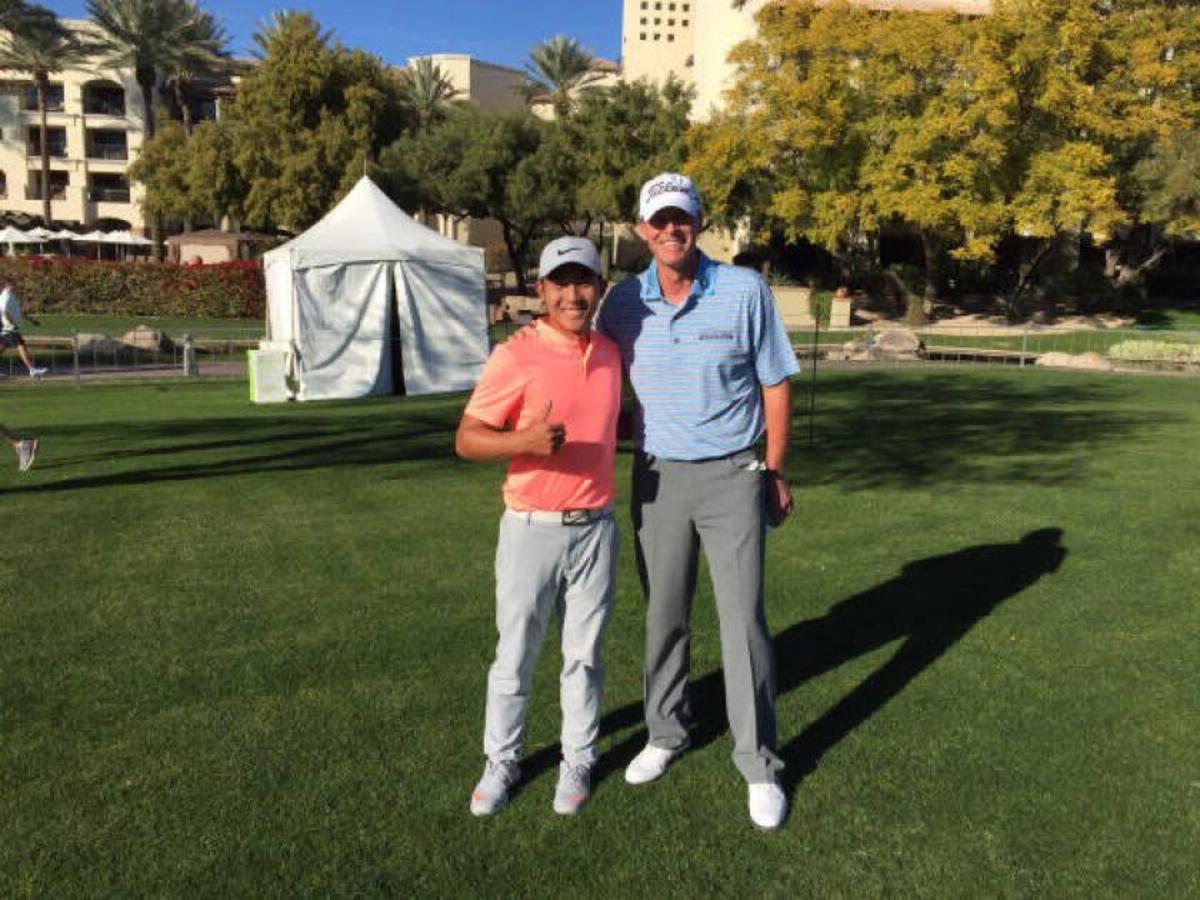 COURTESY OF BRIAN DECKER/PGA TOUR CANADA C.T. Pan (left), formerly the top-ranked amateur in the world, shares a link with Steve Stricker, as well as many others en route to the PGA Tour, through Canada.