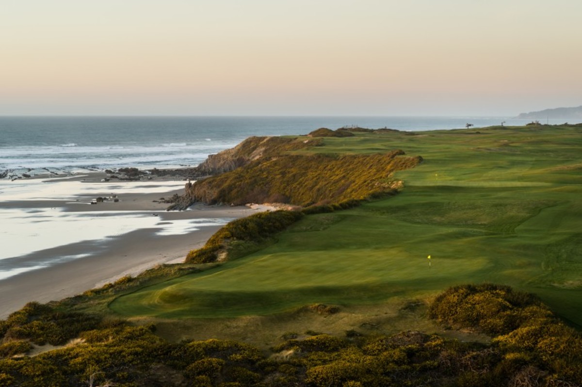 Sheep Ranch, the fifth 18-hole course at Bandon Dunes Golf Resort, features nine greens situated along the one-mile range of cliffs overlooking the Pacific Ocean.