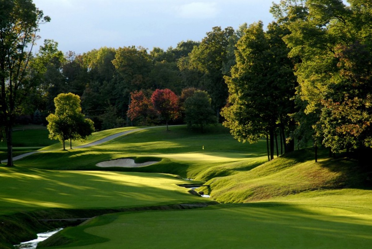 Muirfield Village Golf Club in Jack Nicklaus' native Dublin, Ohio, was the first design to have his name attached. The course, shown here on No. 11, has hosted the PGA Tour's Memorial Tournament since 1976.  
