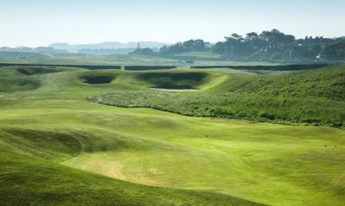 North Berwick Golf Club's famous Redan hole, the 15th hole, inspired the Dr. Alister MacKenzie to craft Augusta National Golf Club's par-3 sixth hole in similar fashion.