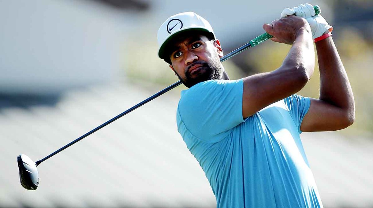 Tony Finau is pictured at the 2022 Cadence Bank Houston Open.