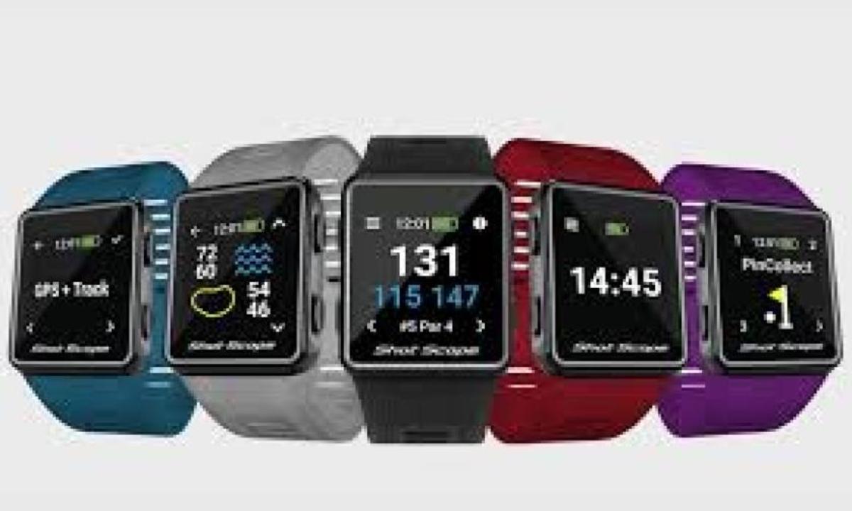 Shot Scope's V3 GPS distance-measuring watch provides the basics, such as distance to the front, middle and back of greens, but will also track performance statistics throughout the round. 