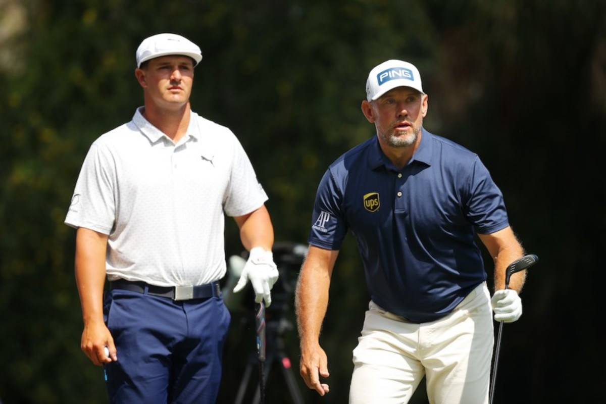 Lee Westwood (right) comes up 1 stroke short of victory for a 2nd consecutive week, though this time it wasn't to Bryson DeChambeau (left). Justin Thomas won the Players Championship, 1 week after Westwood finished 1 stroke behind DeChambeau at the Arnold Palmer Invitational.