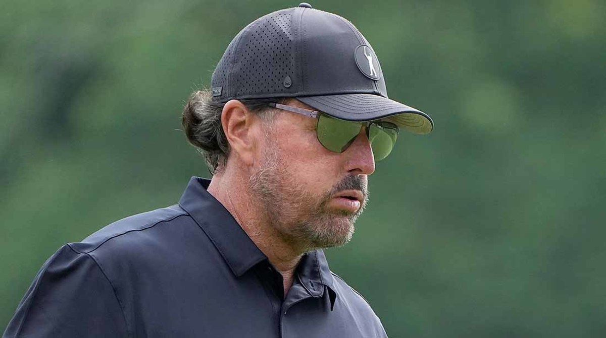 Phil Mickelson is pictured in the first round of the 2022 U.S. Open.