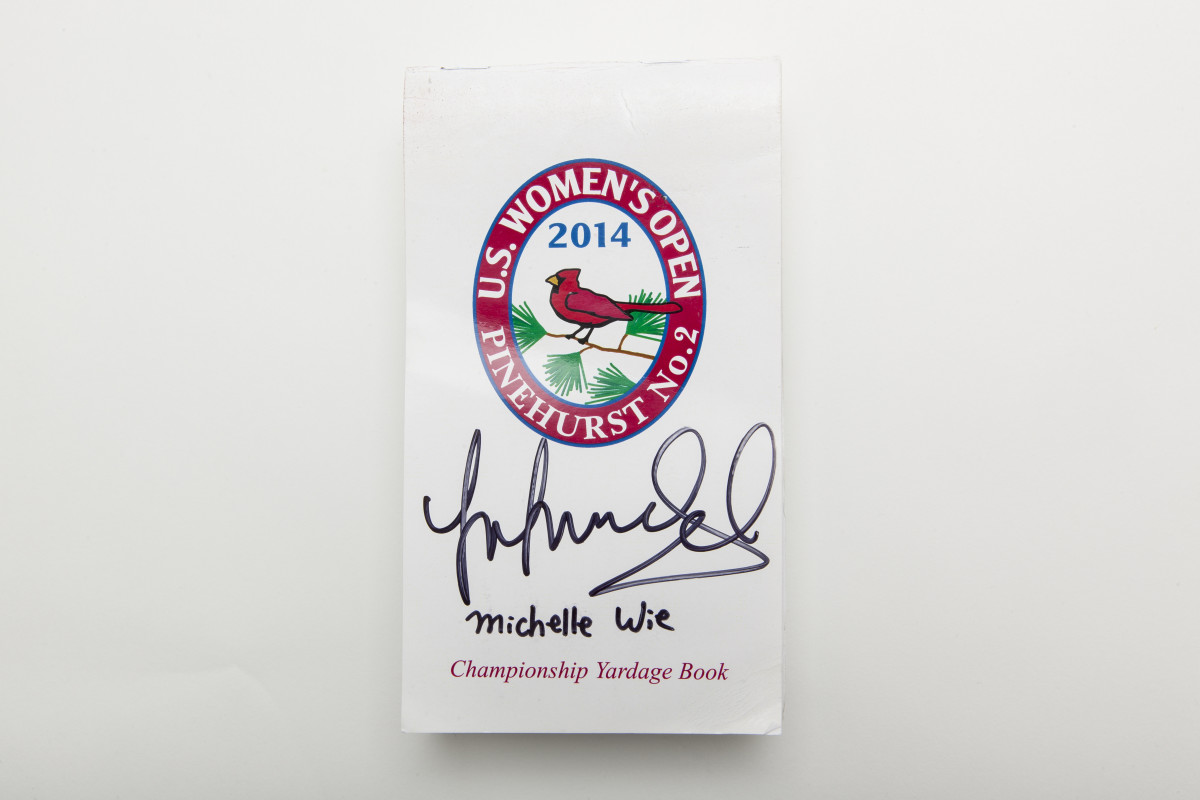 A yardage book used by LPGA pro Michelle Wie from the 2014 U.S. Women's Open.