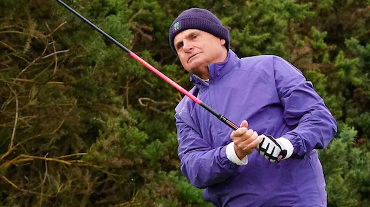 Amateur Jimmy Dunne is pictured at the 2021 Alfred Dunhill Links Championship in Scotland.