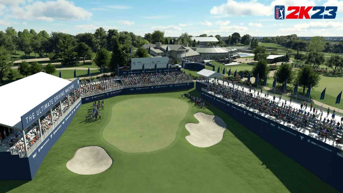 The grandstands at the BMW Championship are shown in the PGA Tour 2K23 video game.
