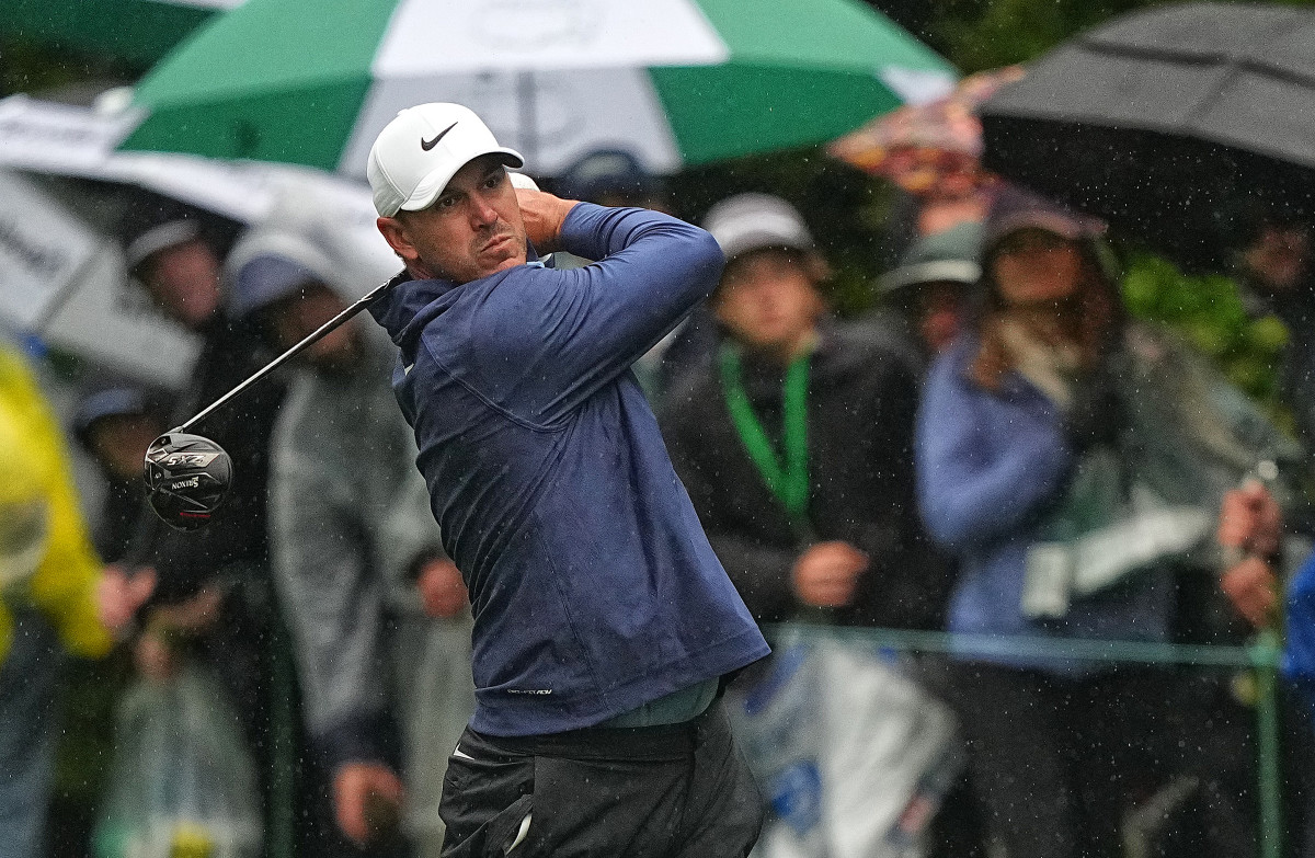 Brooks Koepka leads the Masters by four strokes over Jon Rahm at the halfway point of the tournament at Augusta National.