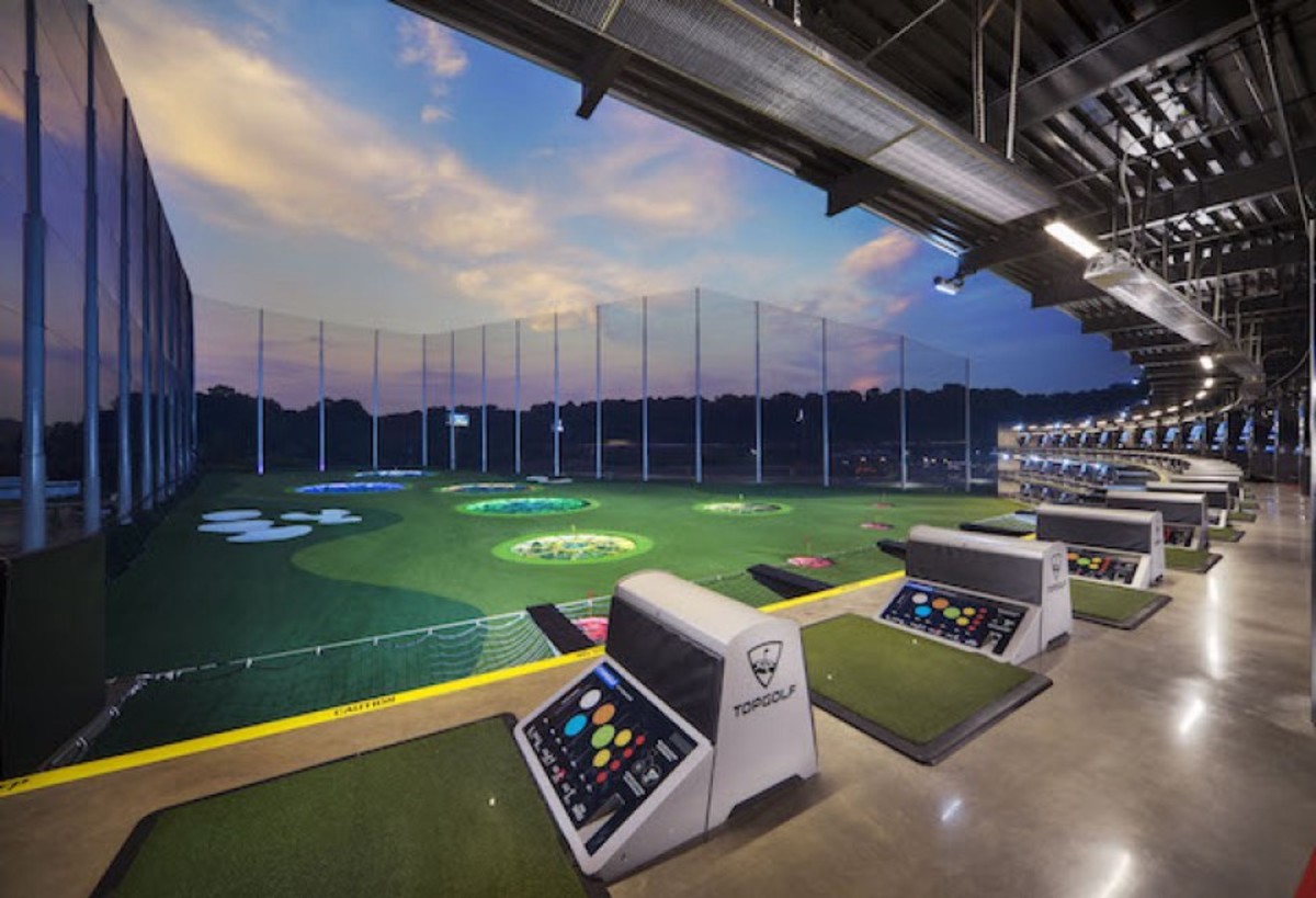 Topgolf's hitting bays and target areas