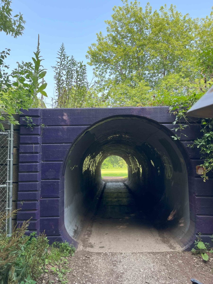 The tunnel underneath the CTA train to get to the 12th hole at Canal Shores Golf Club in Evanston, Ill.