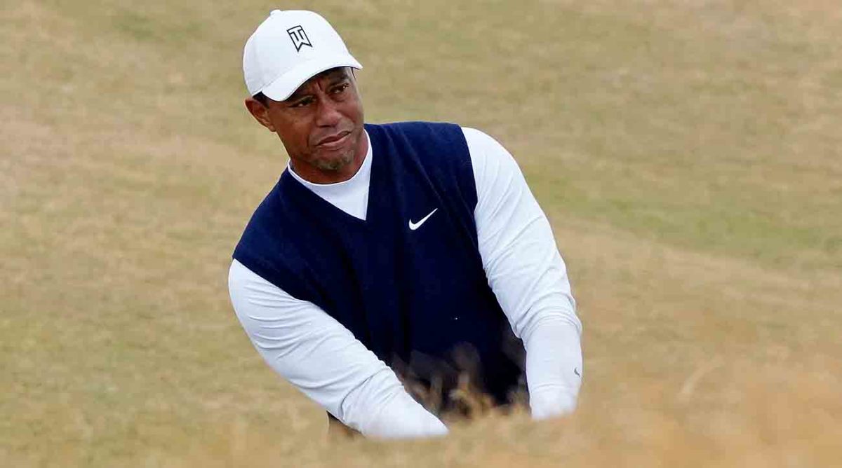 Tiger Woods is pictured at the 2022 British Open at St. Andrews.