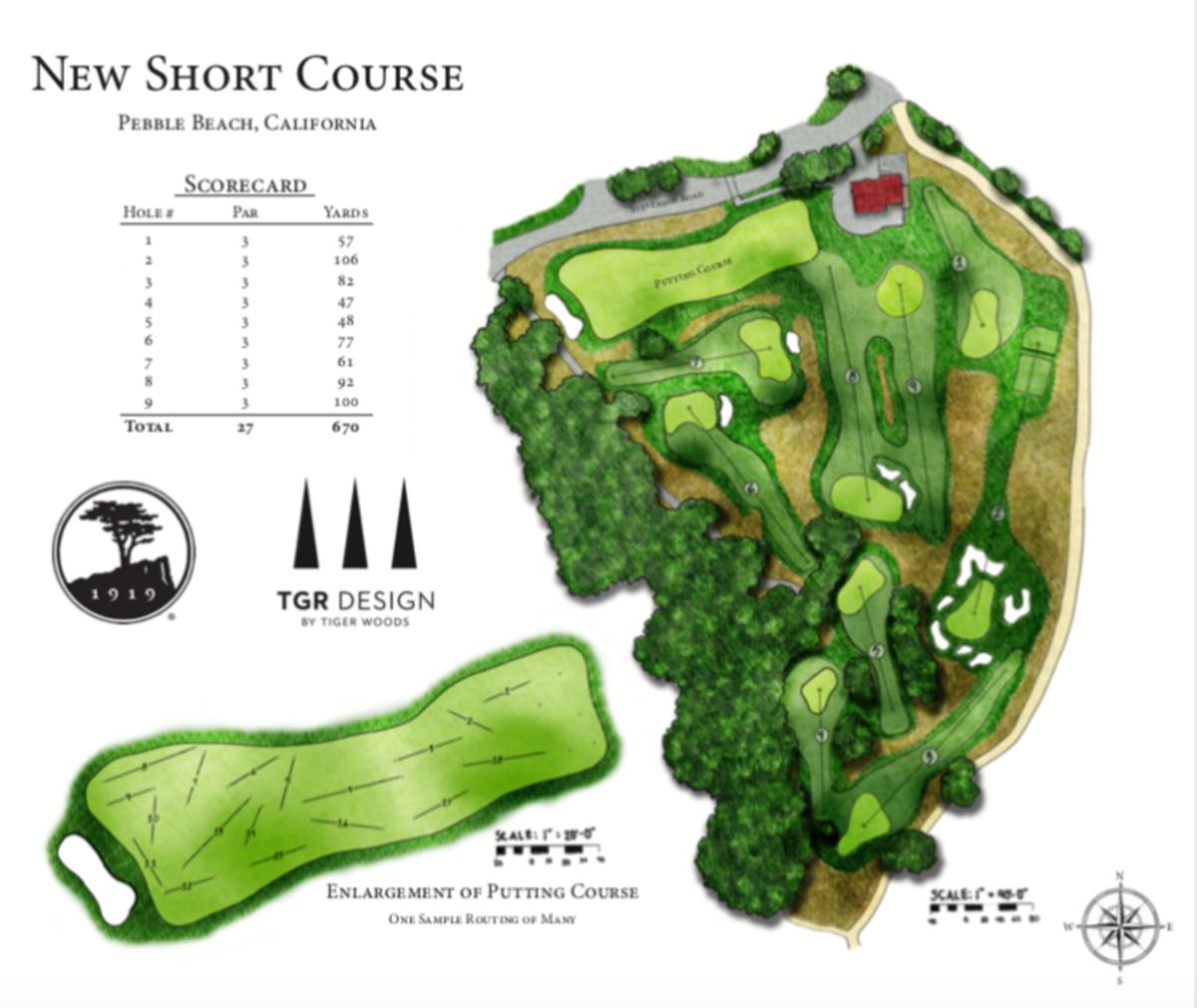 Rendering of Tiger Woods short course at Pebble Beach