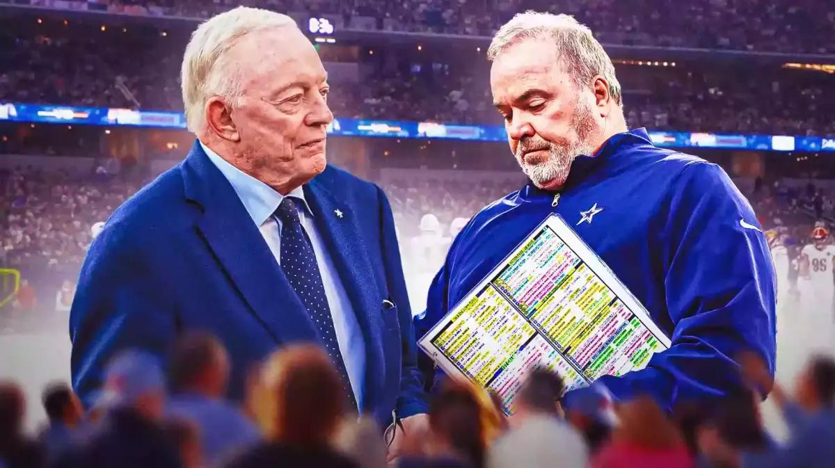 Dallas Cowboys team owner/general manager Jerry Jones (left) and current coach Mike McCarthy (right).