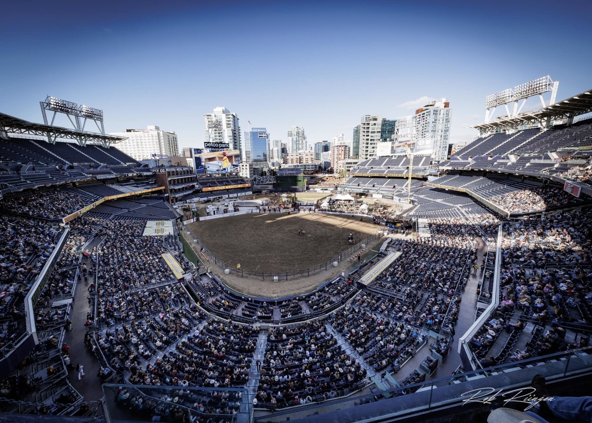 A sold-out crowd inside the Padres Stadium at Petco Park for the inaugural San Diego Rodeo.