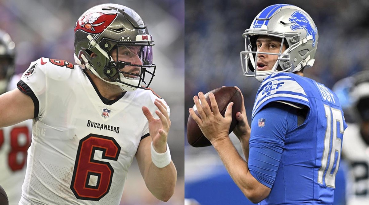 Buccaneers QB Baker Mayfield and Lions QB Jared Goff
