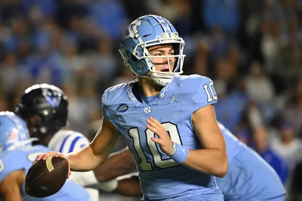 The Minnesota Vikings are rumored to be interested in trading up with the Washington Commanders to select Drake Maye.