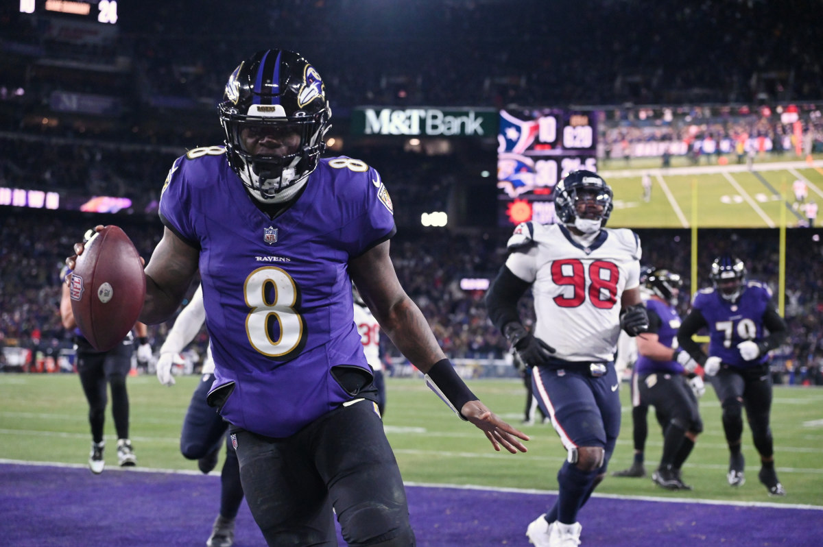 Baltimore Ravens quarterback Lamar Jackson had four touchdowns against the Houston Texans.