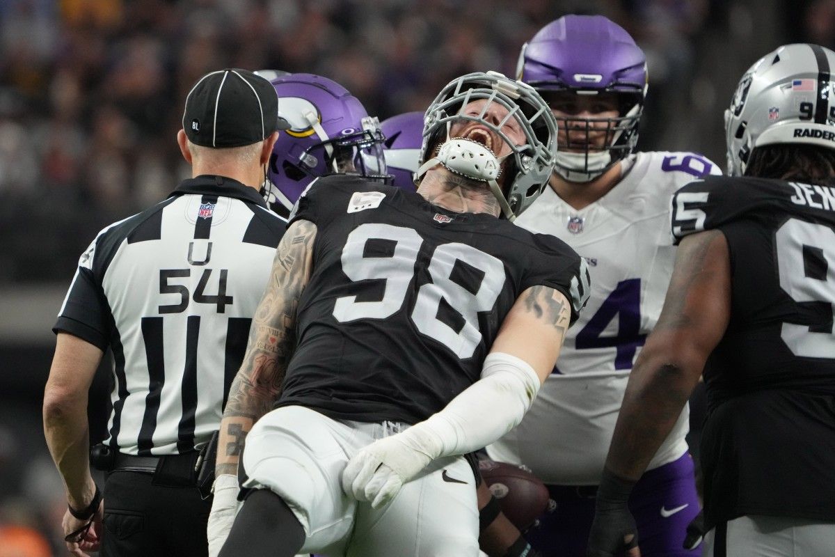 Las Vegas Raiders star Maxx Crosby had his left knee surgically repaired, an injury that plagued him for most of the season.