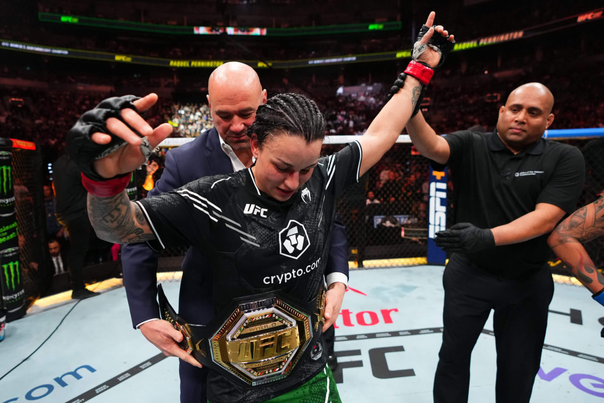 Raquel Pennington is crowned the UFC Women's Bantamweight Championship.